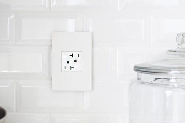 Legrand Adorne wall outlet in modern kitchen